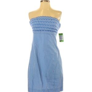 Lilly Pulitzer Blue Gingham Strapless Dress